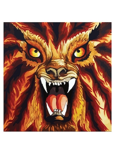 Dragon Themed Wall Art Brown/White 30x30cm