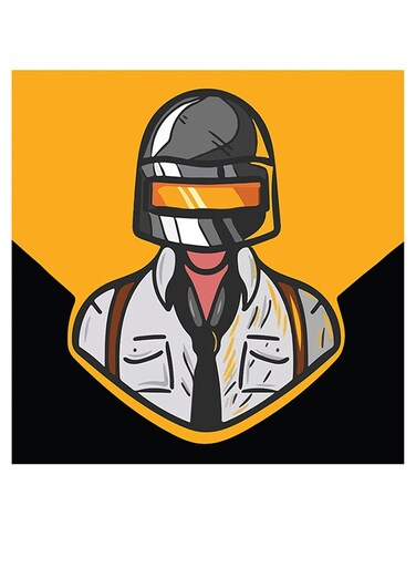 PUBG Themed Wall Art Yellow/Grey/Black 30x30cm
