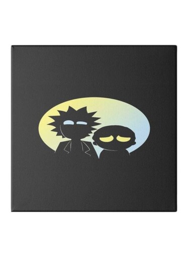Rick And Morty Wall Art With Frame Black/Blue/Yellow 30x30cm