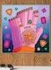 Leo Themed Wall Art Pink/Blue/Green 30x30cm
