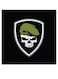 Military Skull Themed Wall Art Black/White/Green 30x30cm