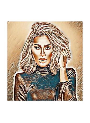 Maya Diab MDF Wall Art Multicolour 30x30cm