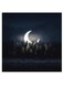 Moon Themed Wall Art Blue/White/Green 30x30cm