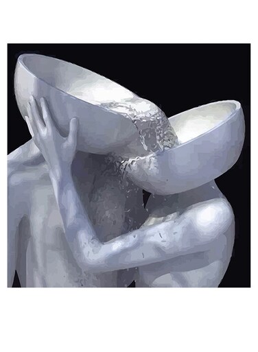 Digital Art Themed Wall Art Silver/Black 30x30cm