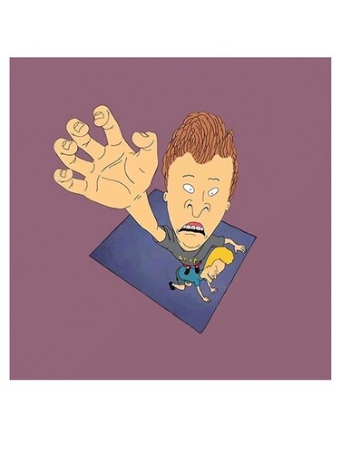 Beavis Themed Wall Art Brown/Beige/Blue 30x30cm