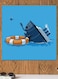 Titanic Printed Wall Art Blue/Orange/White 30x30cm
