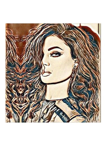 Haifa Wehbe MDF Wall Art Beige/Black