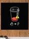 Coffee Lovers Themed Wall Art Black/Red/Yellow 30x30cm