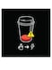 Coffee Lovers Themed Wall Art Black/Red/Yellow 30x30cm