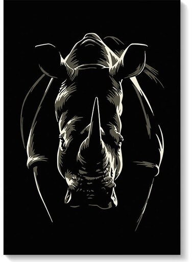 Rhino Wall Art Multicolour 40x60cm