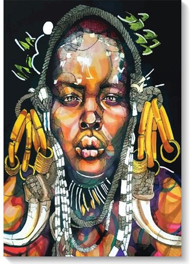 Black Woman Wall Art Multicolour 40x60cm