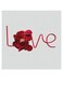 Love Themed Wall Art Grey/Red 30x30cm