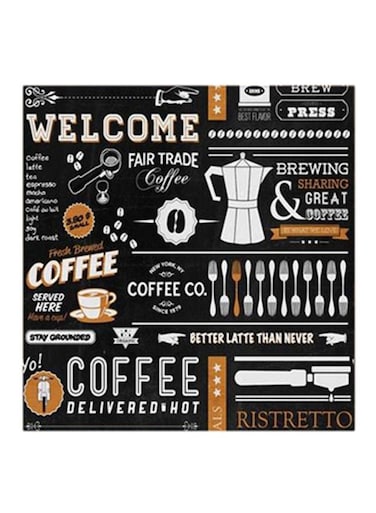 Coffee MDF Wall Art Multicolour 30x30centimeter
