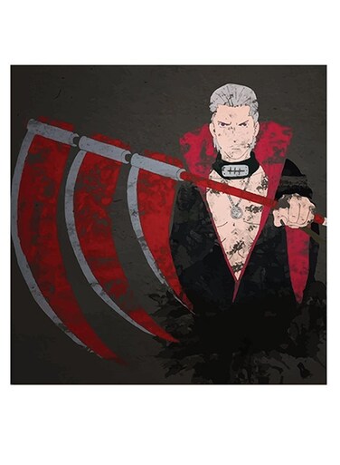 Naruto Anime Printed Wall Art Black/Red/Grey 30x30cm