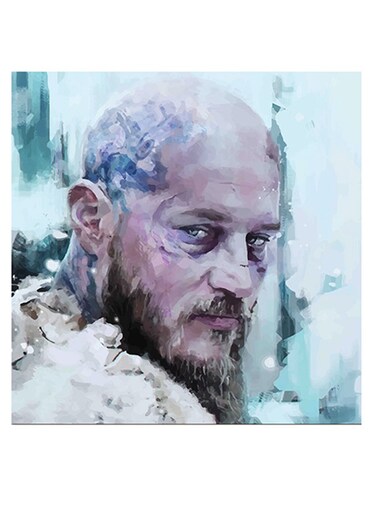 Ragnar Vikings Series Themed Wall Art Blue/White/Purple 30x30cm