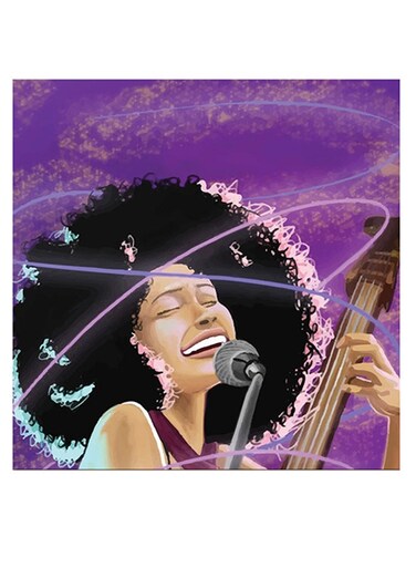 Esperanza Spalding Themed Wall Art Purple/Black/Brown 30x30cm