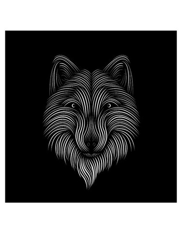 Fox Themed Printed MDF Wall Art Black/White 30x30cm