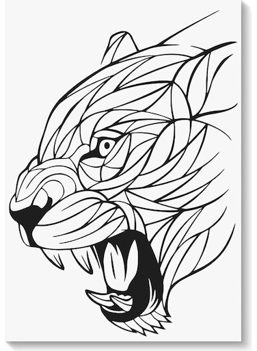 Tiger Line Wall Art Multicolour 40x60cm