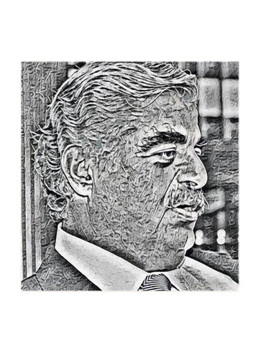 Rafic Hariri MDF Wall Art Multicolour 30x30cm