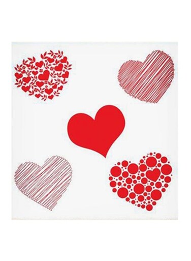 Love Printed MDF Wall Art Painting White/Red 30x30centimeter