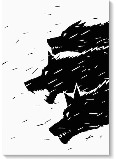 Wolfs Themed Wall Art Painting Multicolour 40x60cm