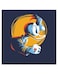Donald Duck Themed Printed MDF Wall Art Blue/Yellow/White 30x30cm