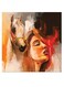 Woman And Horse Printed Wall Art White/Red/Yellow 30x30cm