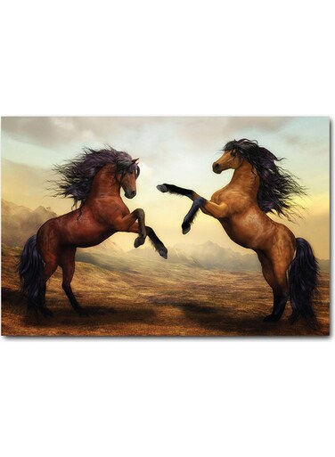 Horses Wall Art Multicolour 40x60cm