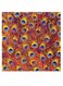 Peacock Themed Wall Art Orange/Blue 30x30cm