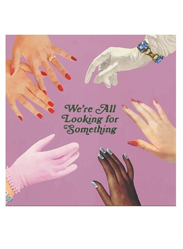 We Are All Looking For Something Themed Printed MDF Wall Art Purple/Beige/White 30x30cm