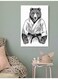 Carate Bear Wall Art Multicolour 40x60cm