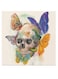 Skull Themed Wall Art Grey/Purple/Orange 30x30cm