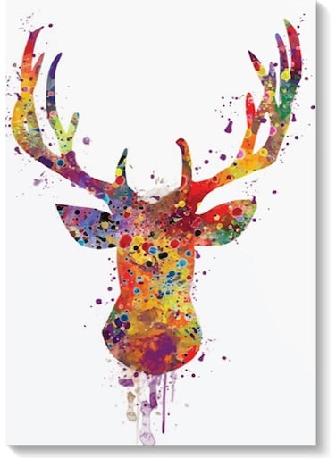 Deer Wall Art Multicolour 40x60cm