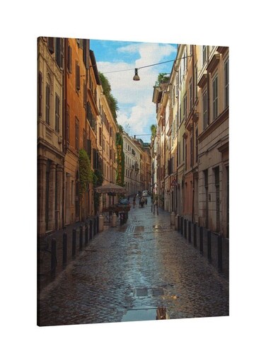 Decorative Printed Framed Canvas Wall Art Yellow/Green/Blue 60 x 80centimeter