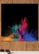 Printed MDF Wall Art Black/Red/Blue 30x30cm
