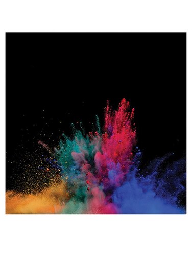Printed MDF Wall Art Black/Red/Blue 30x30cm