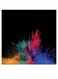 Printed MDF Wall Art Black/Red/Blue 30x30cm
