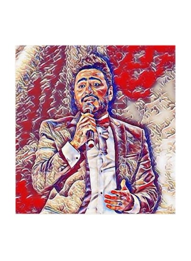 Tamer Hosny MDF Wall Art Multicolour 30x30centimeter