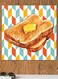 Toast Bread Themed Wall Art Brown/Yellow/Orange 30x30cm