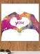 Love&rsquo;s Heart Themed Wall Art White/Pink/Green 30x30cm