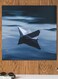 Paper Boat Themed Printed MDF Wall Art Blue/White/Black 30x30cm