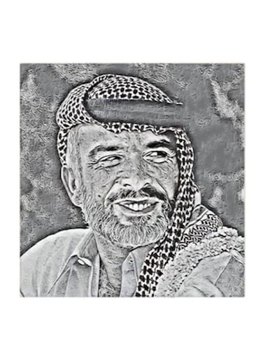 King Hussein Of Jordan MDF Wall Art Multicolour 30x30centimeter