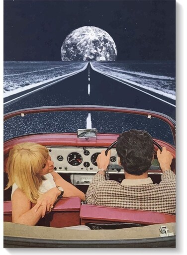 Way To The Moon Wall Art Multicolour 40x60cm
