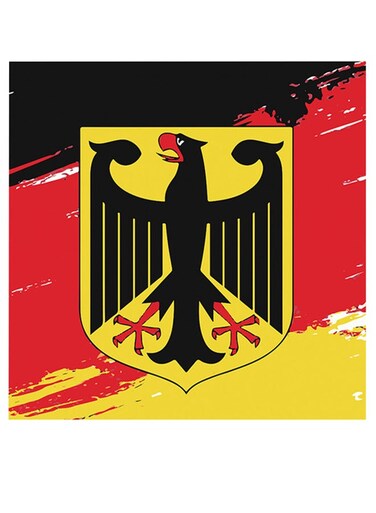 Wooden Themed Wall Art Black/Red/Yellow 30x30cm