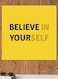 Believe In Yourself Themed Wall Art Yellow/Black/Brown 30x30cm