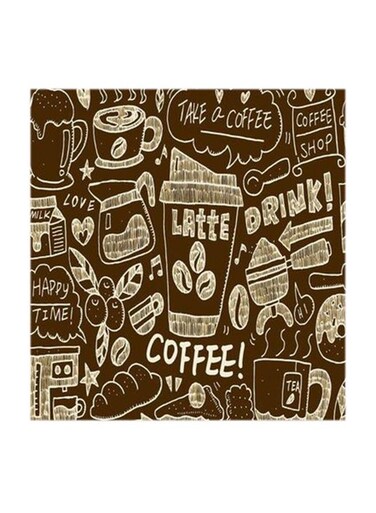 Coffee MDF Wall Art Multicolour 30x30centimeter