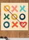 XO Game Themed Printed MDF Wall Art Beige/Blue/Red 30x30cm