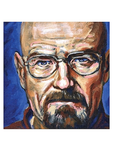 Walter White Breaking Bad Series Themed Wall Art Beige/Blue/Black 30x30cm