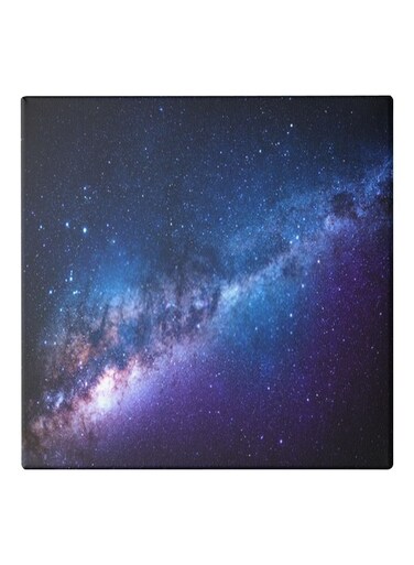 Space Themed Decorative Wall Art Canvas Painting With Frame Blue/Purple/Black 50x50cm