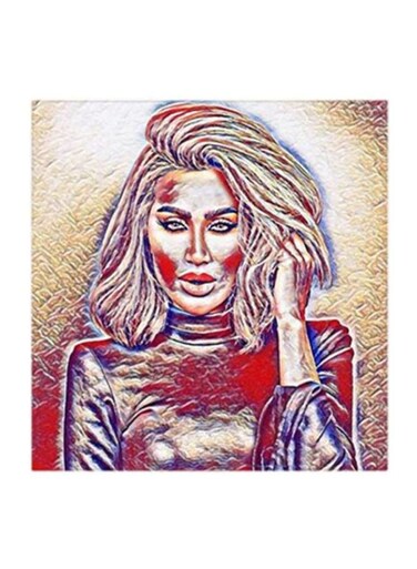 Maya Diab MDF Wall Art Multicolour 30x30cm